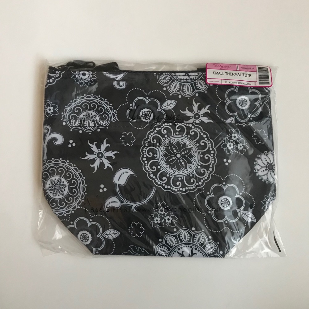 Thirty- One Small Thermal Totes in black and white